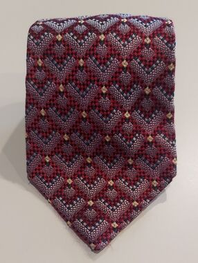 Vintage Adams Row Men's Woven Pattern Silk Tie